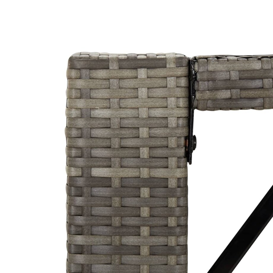 vidaXL Stolik barowy ze szklanym blatem, szary, 185x80x110 cm