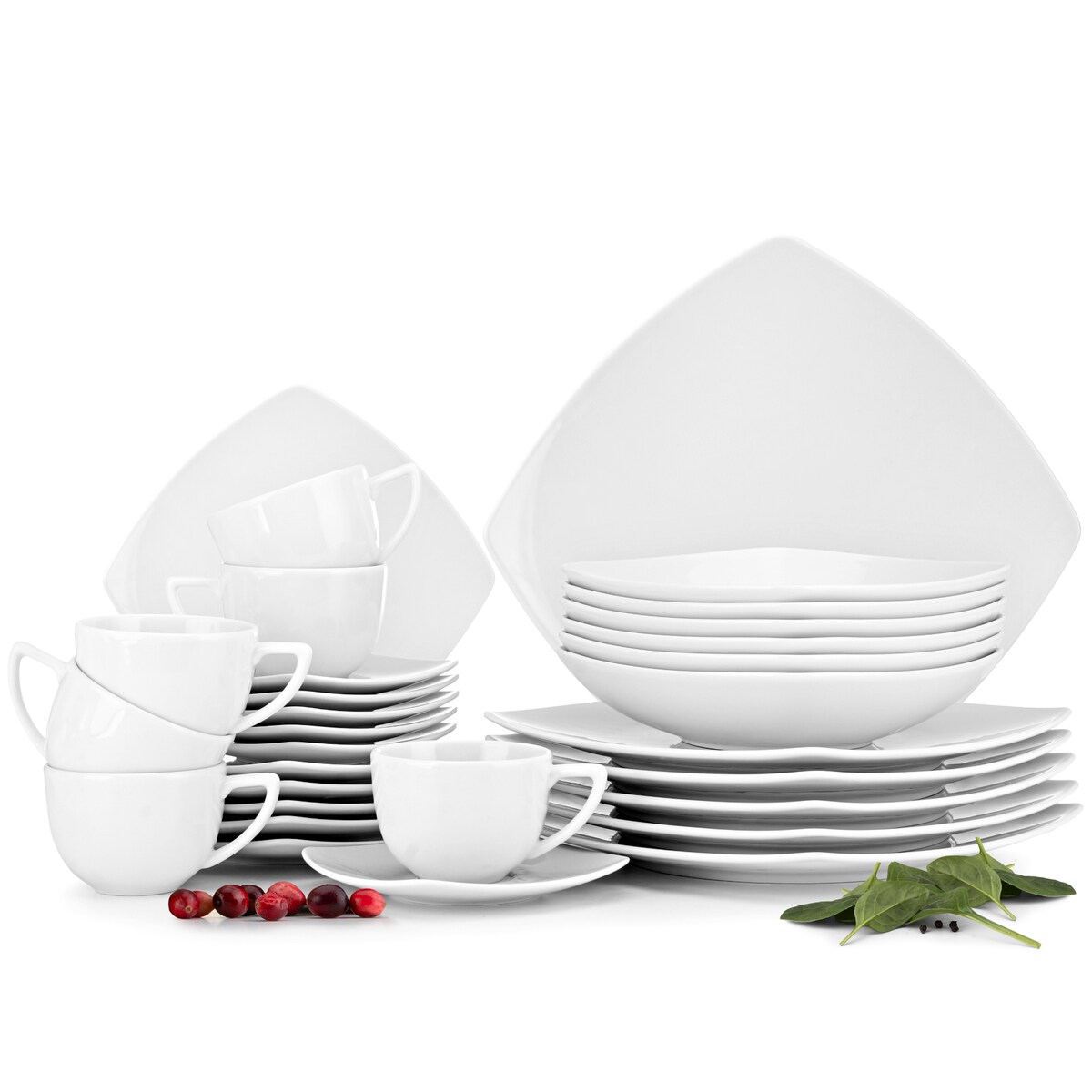 Konsimo CARLINA Zestaw obiadowo-kawowy, 6 os. (30el)