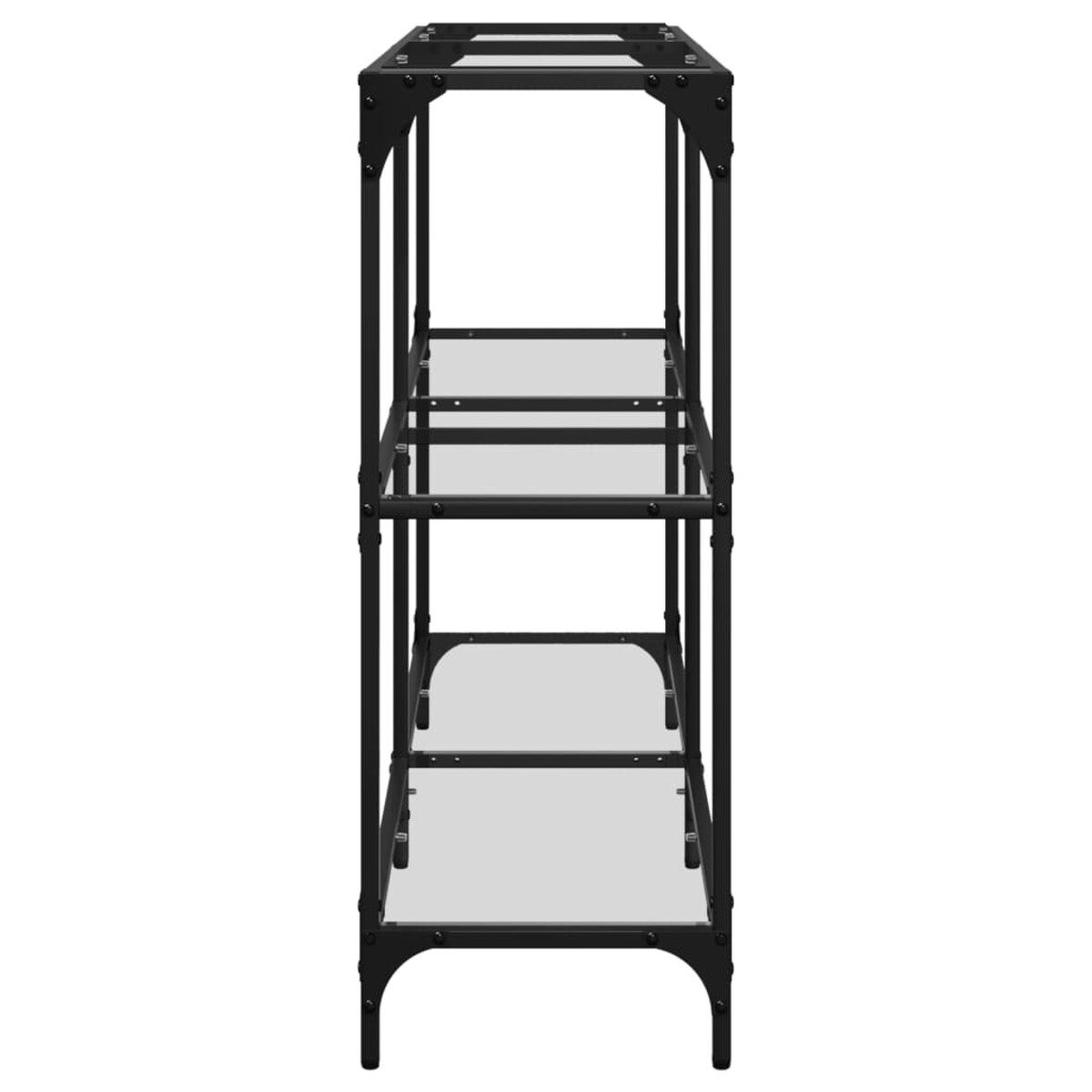 vidaXL Stolik konsolowy z przezroczystym, szklanym blatem, 118,5x30x81