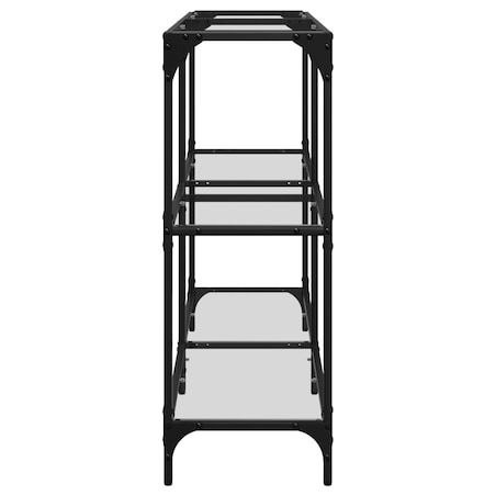 vidaXL Stolik konsolowy z przezroczystym, szklanym blatem, 118,5x30x81