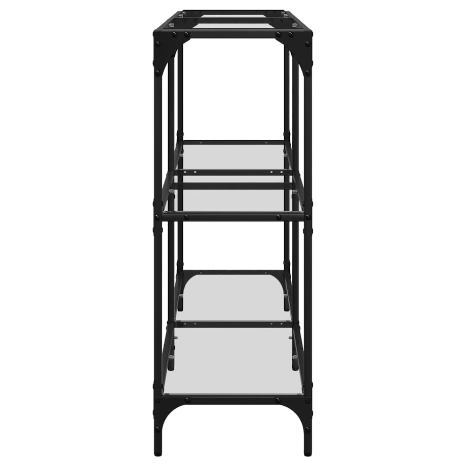 vidaXL Stolik konsolowy z przezroczystym, szklanym blatem, 118,5x30x81