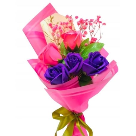 BUKIET KWIATY MYDLANE róża na koniec roku szkolnego pani urodziny upominek