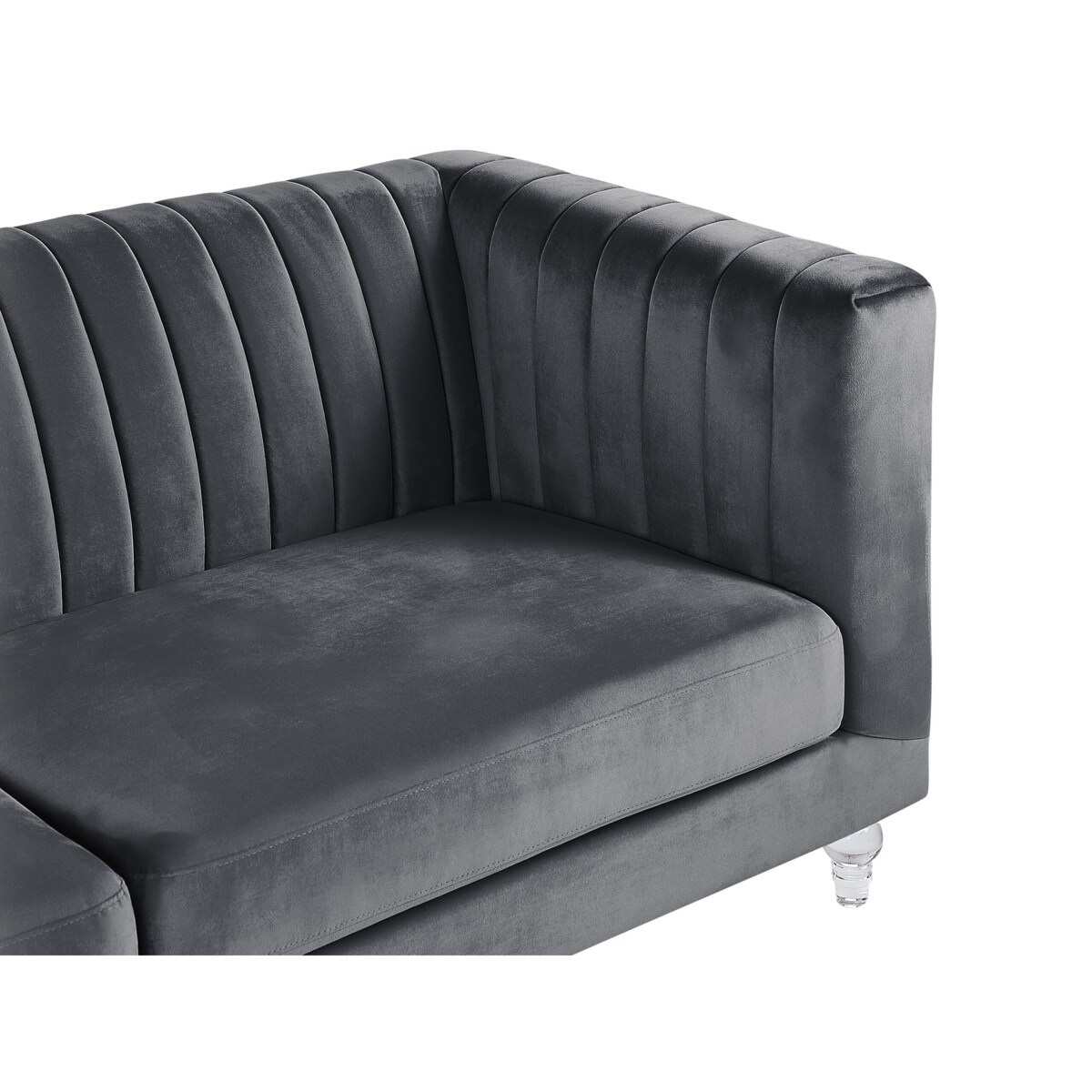 Sofa 3-osobowa welurowa ciemnoszara ARVIKA