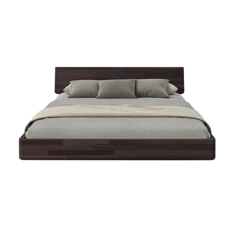 Łóżko lewitujące drewniane bukowe Visby LENA bez szafek / 200x200 cm, kolor palisander