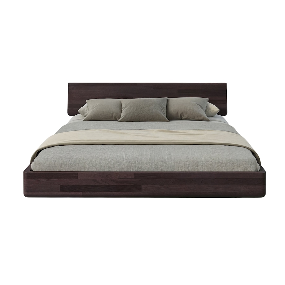 Łóżko lewitujące drewniane bukowe Visby LENA bez szafek / 200x200 cm, kolor palisander