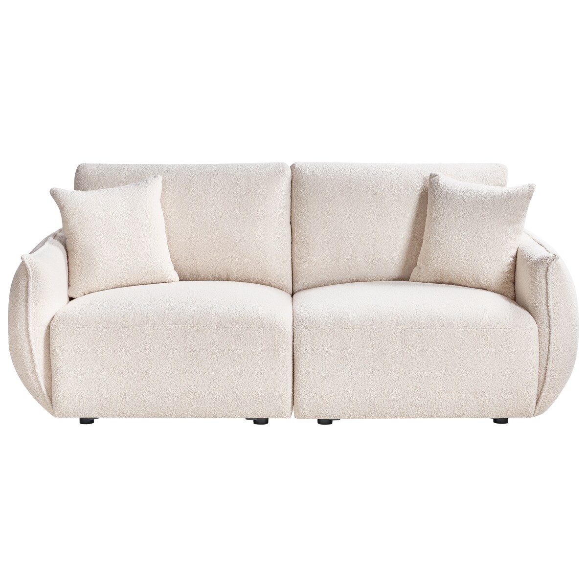 Sofa modułowa dla 2 osób MESNALI Boucle Złamana biel