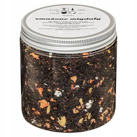 Herbata czarna sypana SMAŻONE MIGDAŁY o smaku pieczonych jabłek z migdałami - herbata liściasta sypana mieszanka napar susz - gotowa na prezent upominek