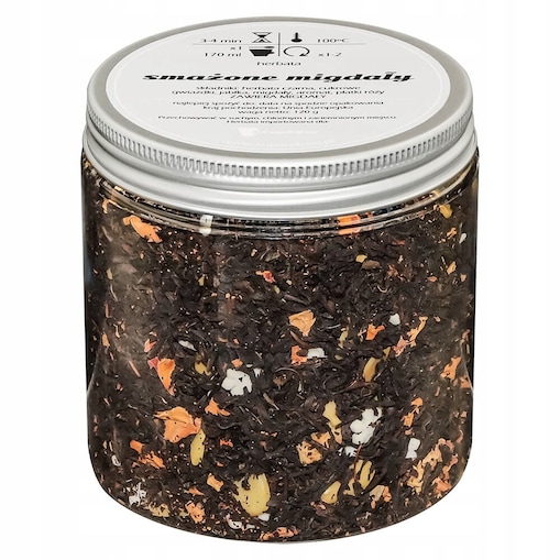 Herbata czarna sypana SMAŻONE MIGDAŁY o smaku pieczonych jabłek z migdałami - herbata liściasta sypana mieszanka napar susz - gotowa na prezent upominek