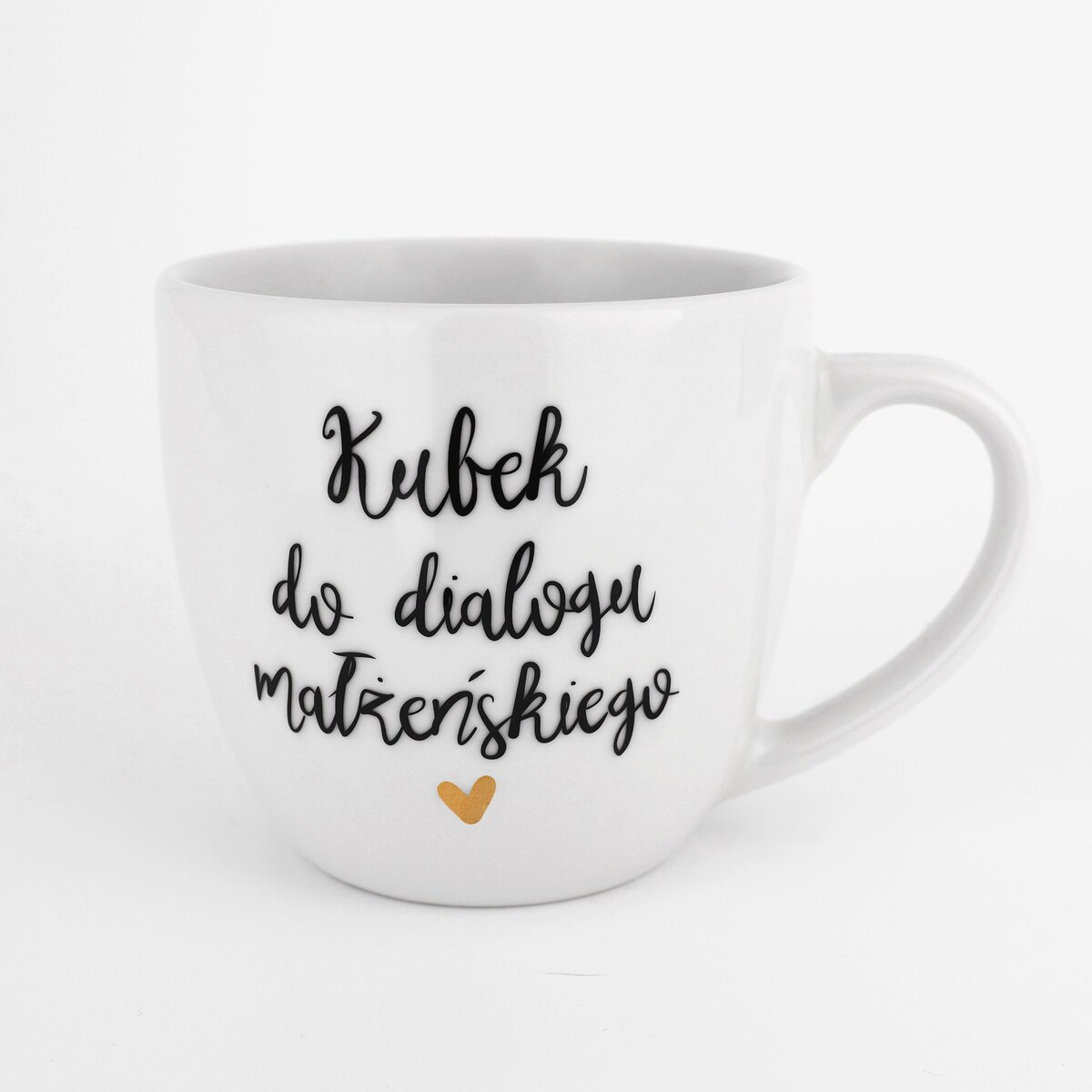Kubek 300 ml - Kubek do dialogu małżeńskiego ZŁOTE SERCE