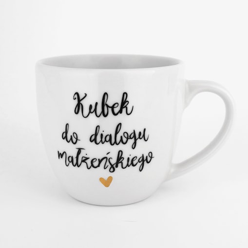 Kubek 300 ml - Kubek do dialogu małżeńskiego ZŁOTE SERCE