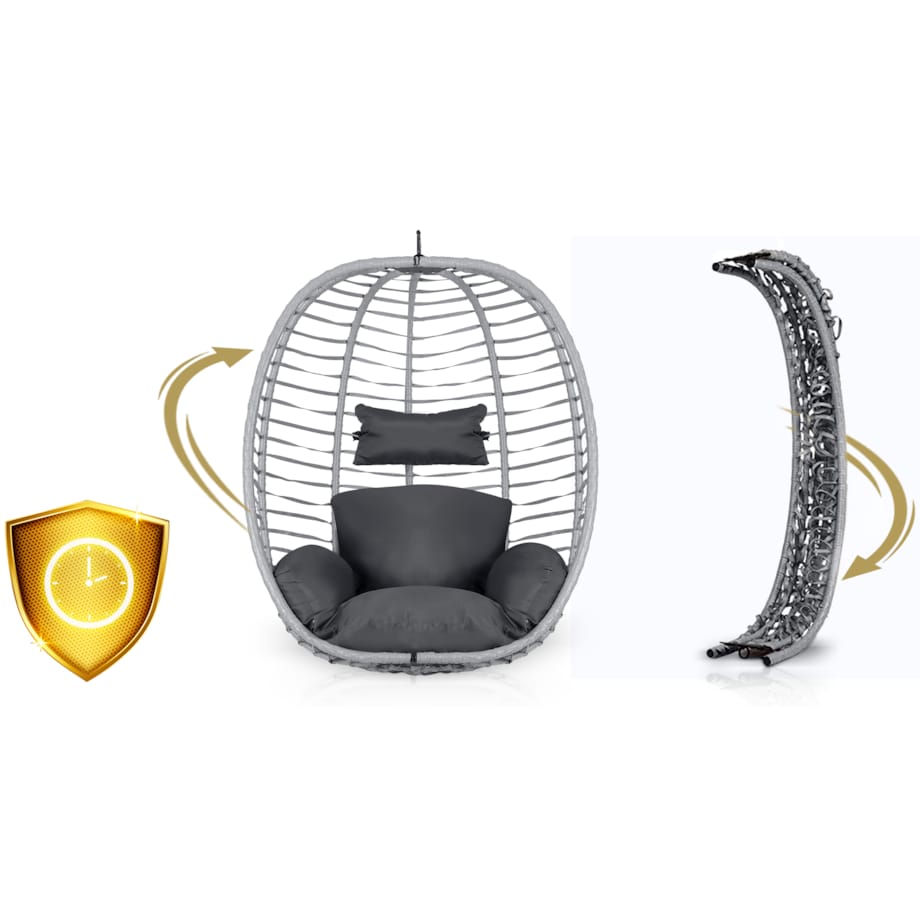 Fotel ogrodowy wiszący huśtawka kosz składany Sofotel Toskana szary