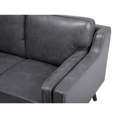 Sofa 3-osobowa ekoskóra szara LOKKA