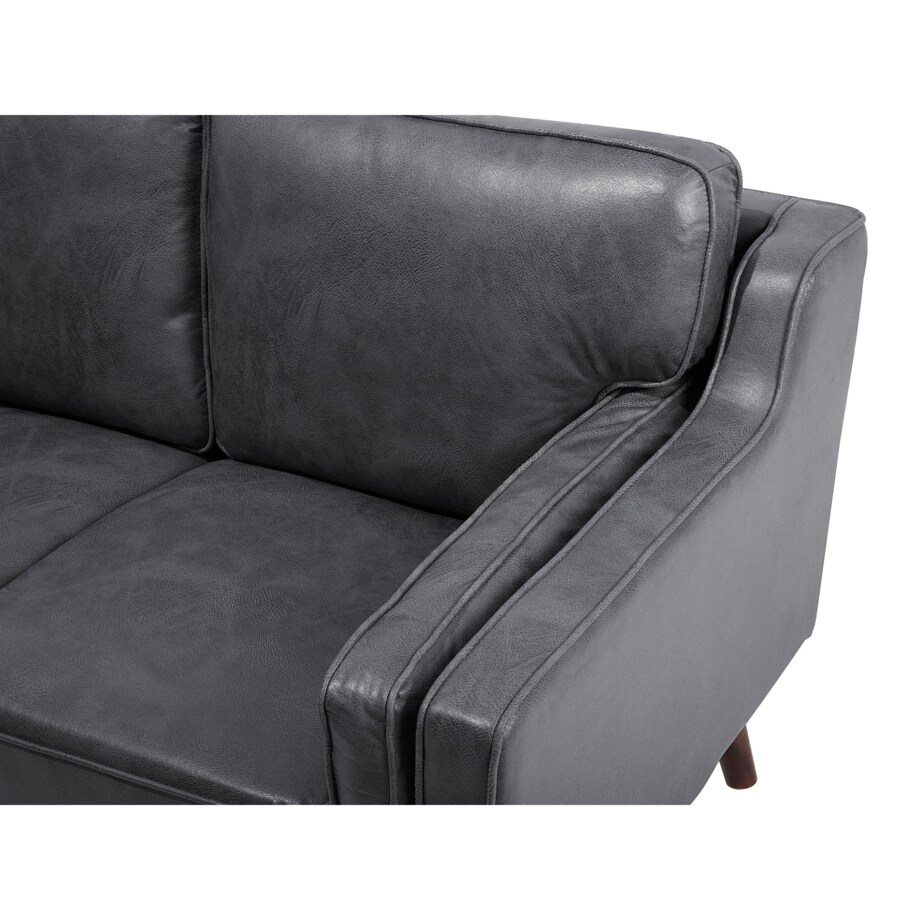 Sofa 3-osobowa ekoskóra szara LOKKA