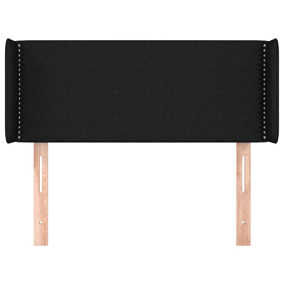 vidaXL Zagłówek uszak, czarny, 93x16x78/88 cm, tkanina