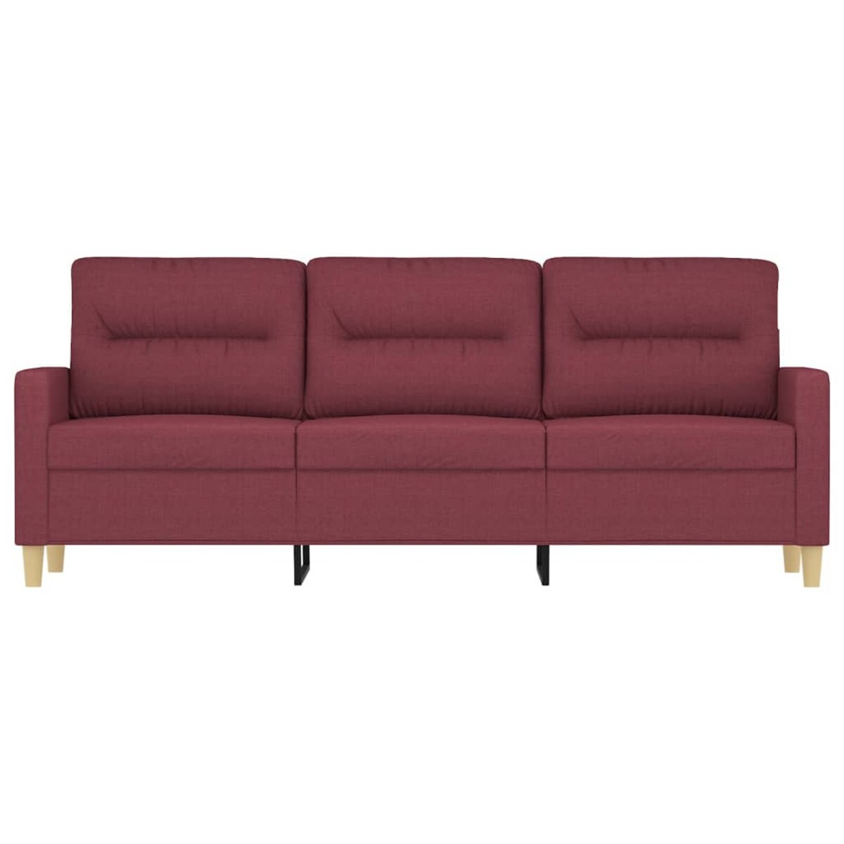 vidaXL Sofa 3-osobowa, winna czerwień, 180 cm,tapicerowana tkaniną