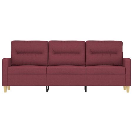 vidaXL Sofa 3-osobowa, winna czerwień, 180 cm,tapicerowana tkaniną