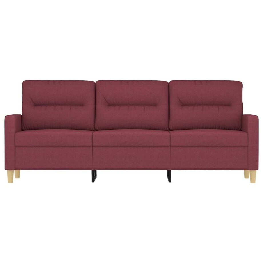 vidaXL Sofa 3-osobowa, winna czerwień, 180 cm,tapicerowana tkaniną
