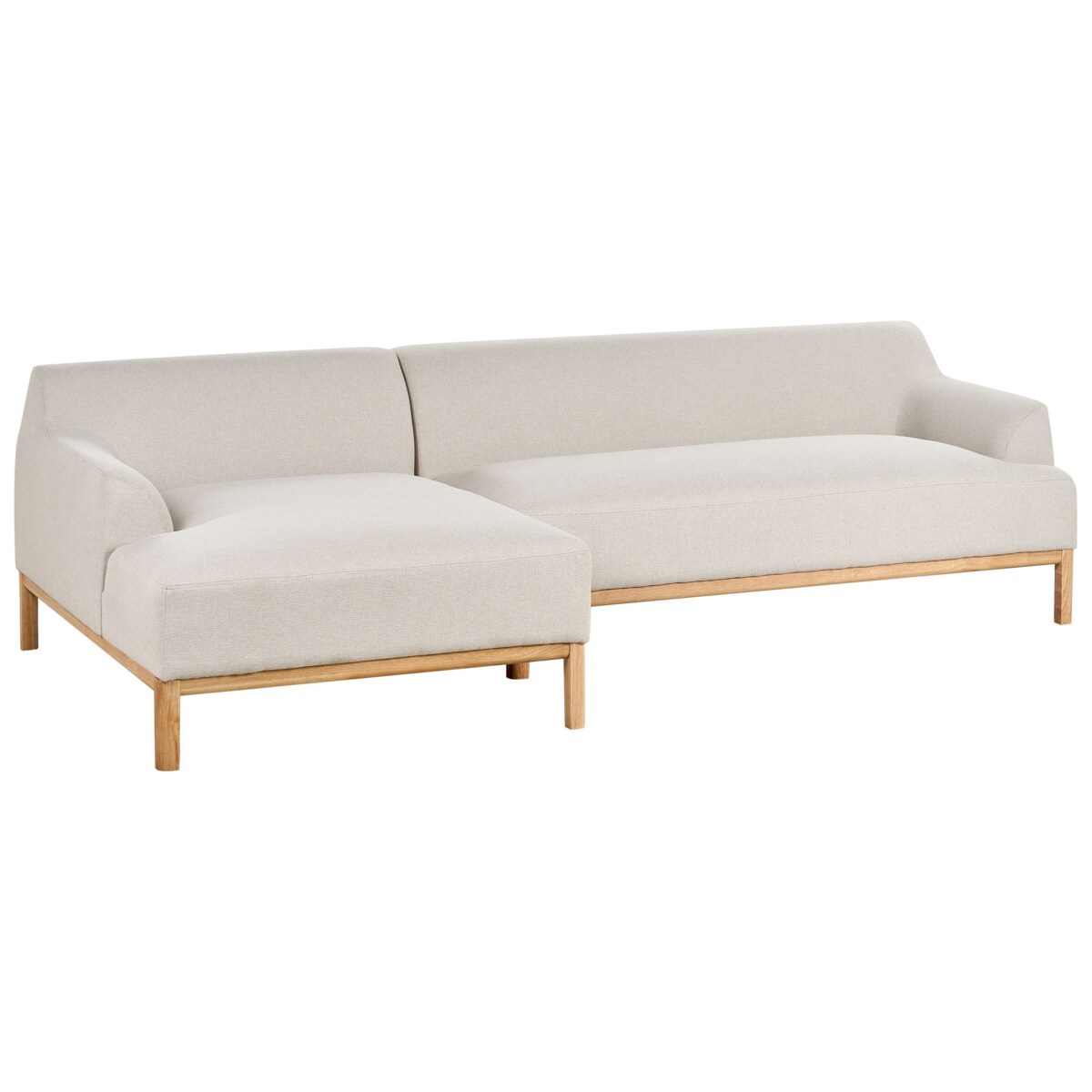 Sofa narożna prawostronna SOSJO Jasnobeżowy Tkanina