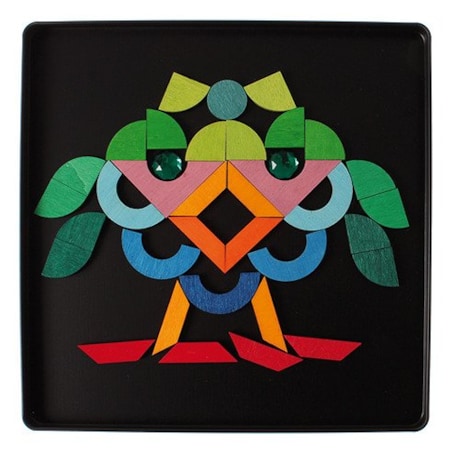 Układanka magnetyczna Kształty Geometryczne i Klejnoty - drewniane klocki Grimm's 6+