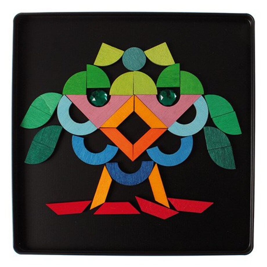 Układanka magnetyczna Kształty Geometryczne i Klejnoty - drewniane klocki Grimm's 6+