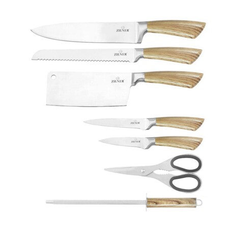 Zestaw noży z tasakiem 8 ele. ZILNER wood