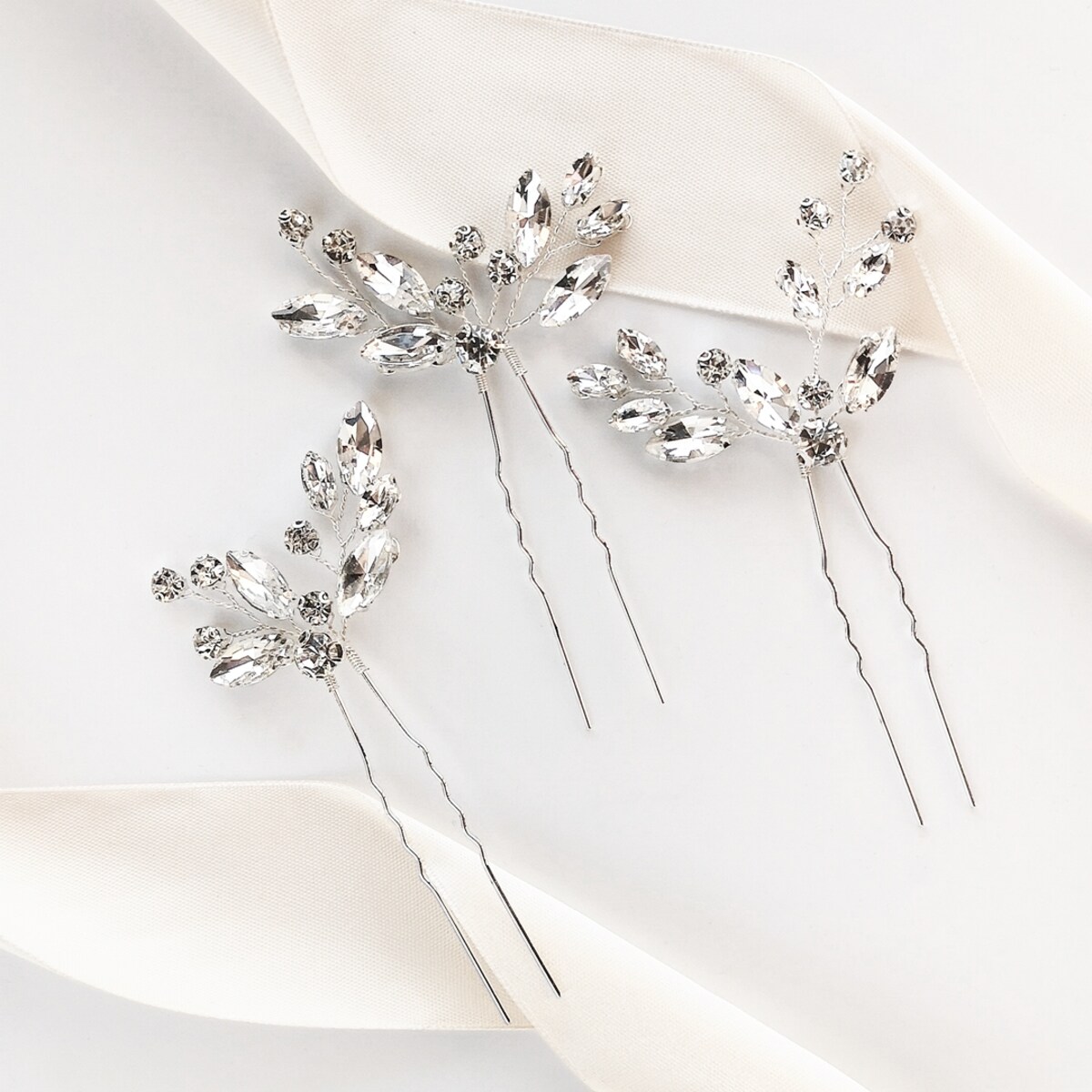 Zestaw WSUWEK ślubnych z cyrkoniami ozdoby srebrne BŁYSZCZĄCE