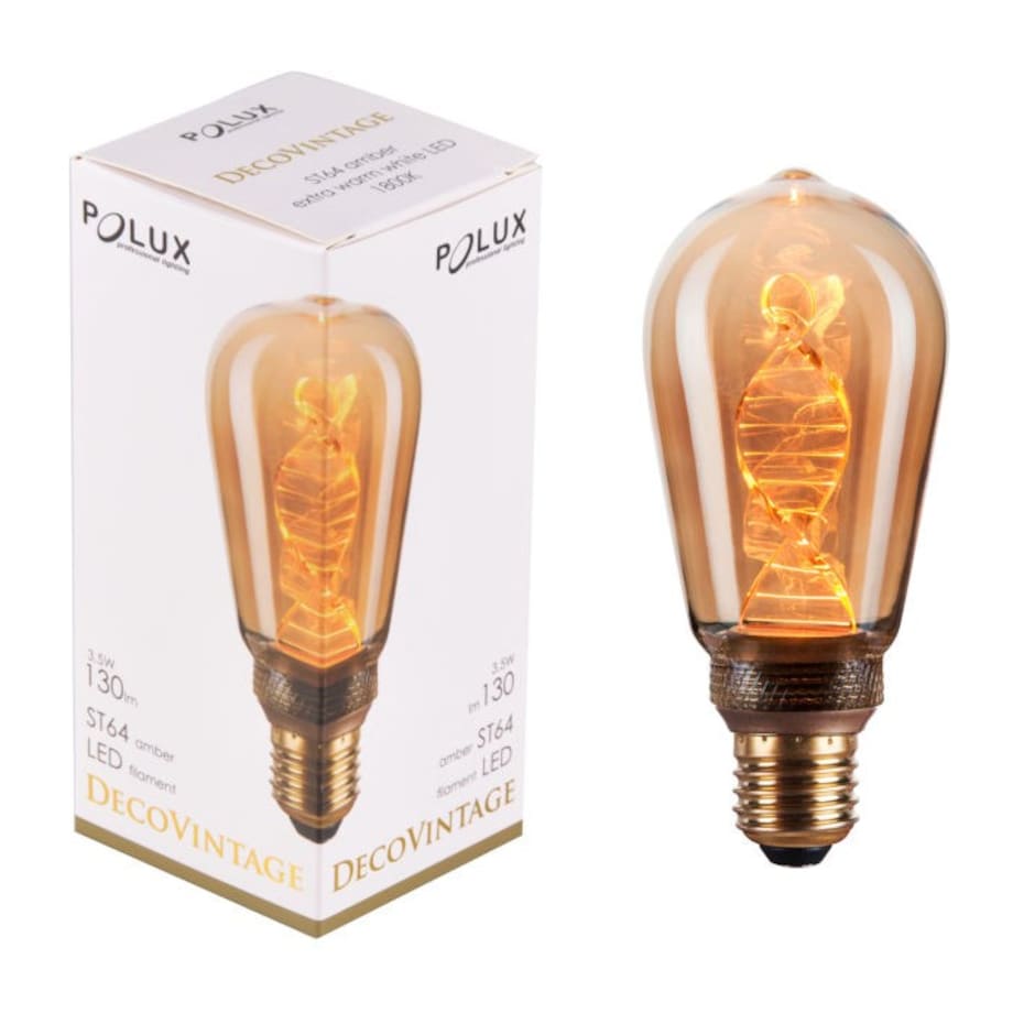 Klimatyczna żarówka dekoracyjna DecoVintage 317698 ST64 LED E27 edison 3,5W 130lm 230V biała ciepła, Polux