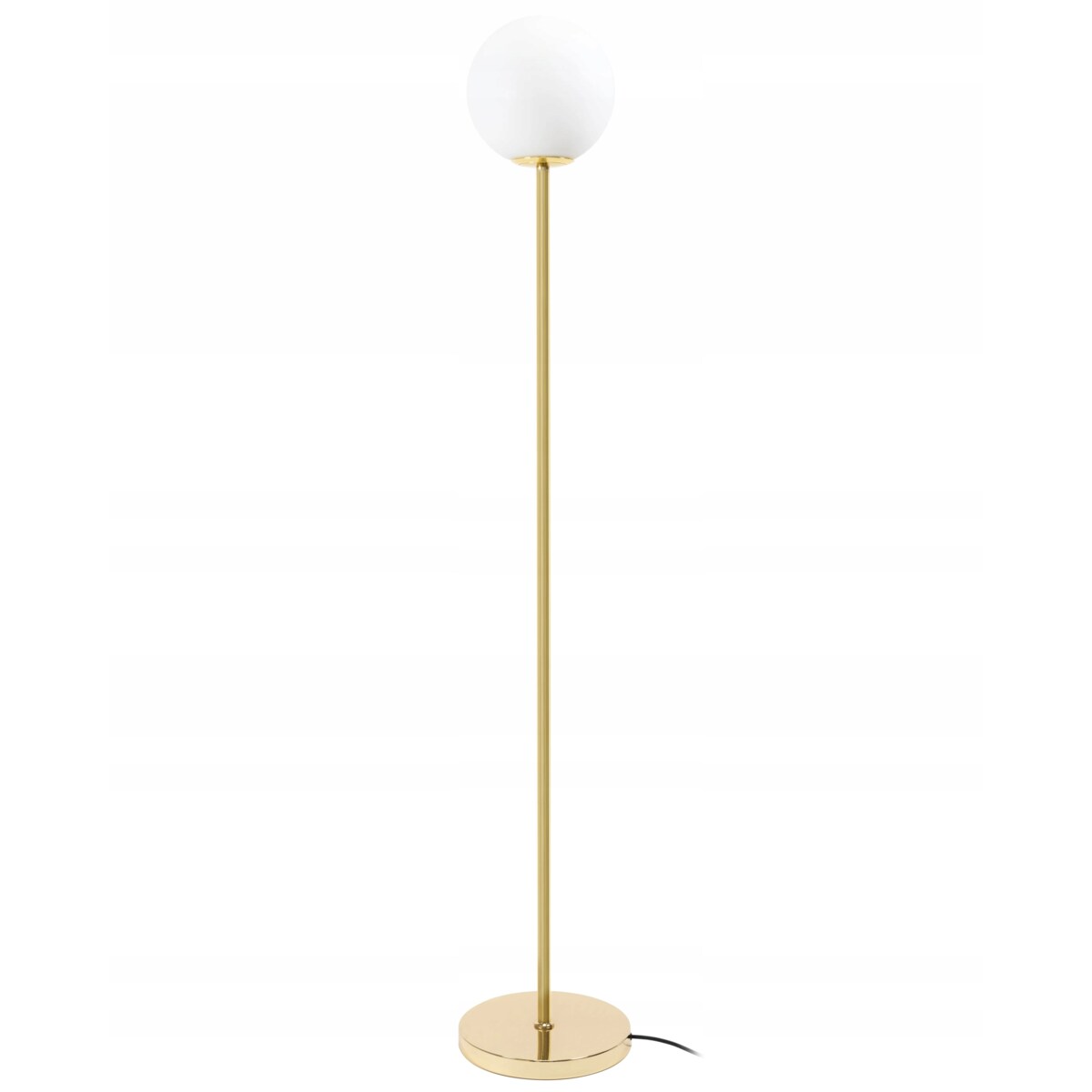 Lampa Stojąca Podłogowa Złota Biały Klosz