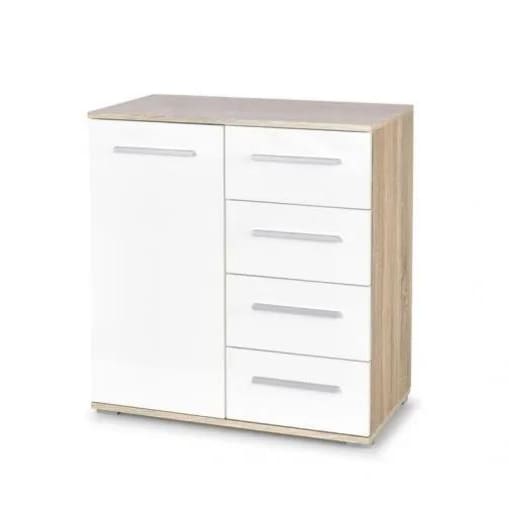 Komoda LIMA 80 KM-2 dąb sonoma/biała