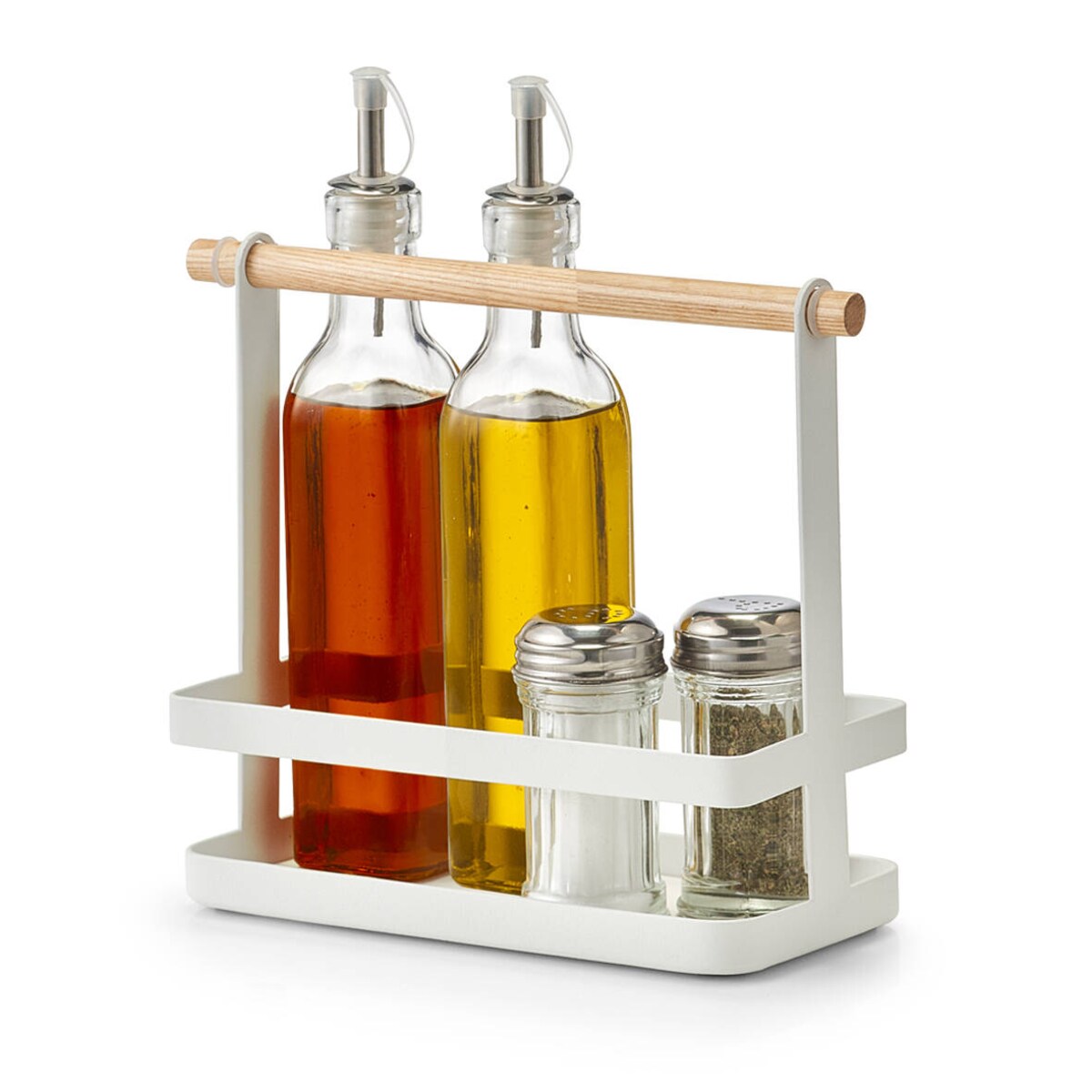 Metalowy przyprawnik z bambusową rączką, 24 x 10 x 20 cm