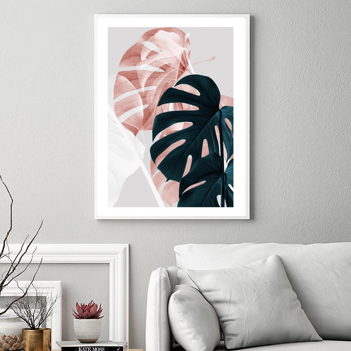 Poster Story, Plakat, Obraz - Różowa Monstera No1, wymiary 42 x 60 cm