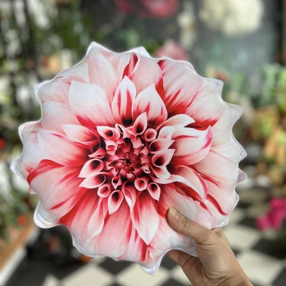 poduszka mała kwiat Dalia Poduszkownia