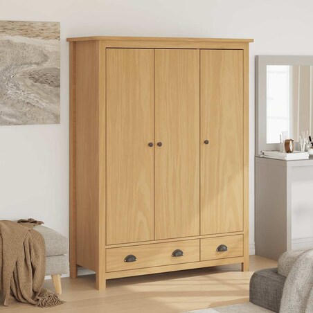 vidaXL Szafa 3-drzwiowa Hill, 127x50x170 cm, lita sosna