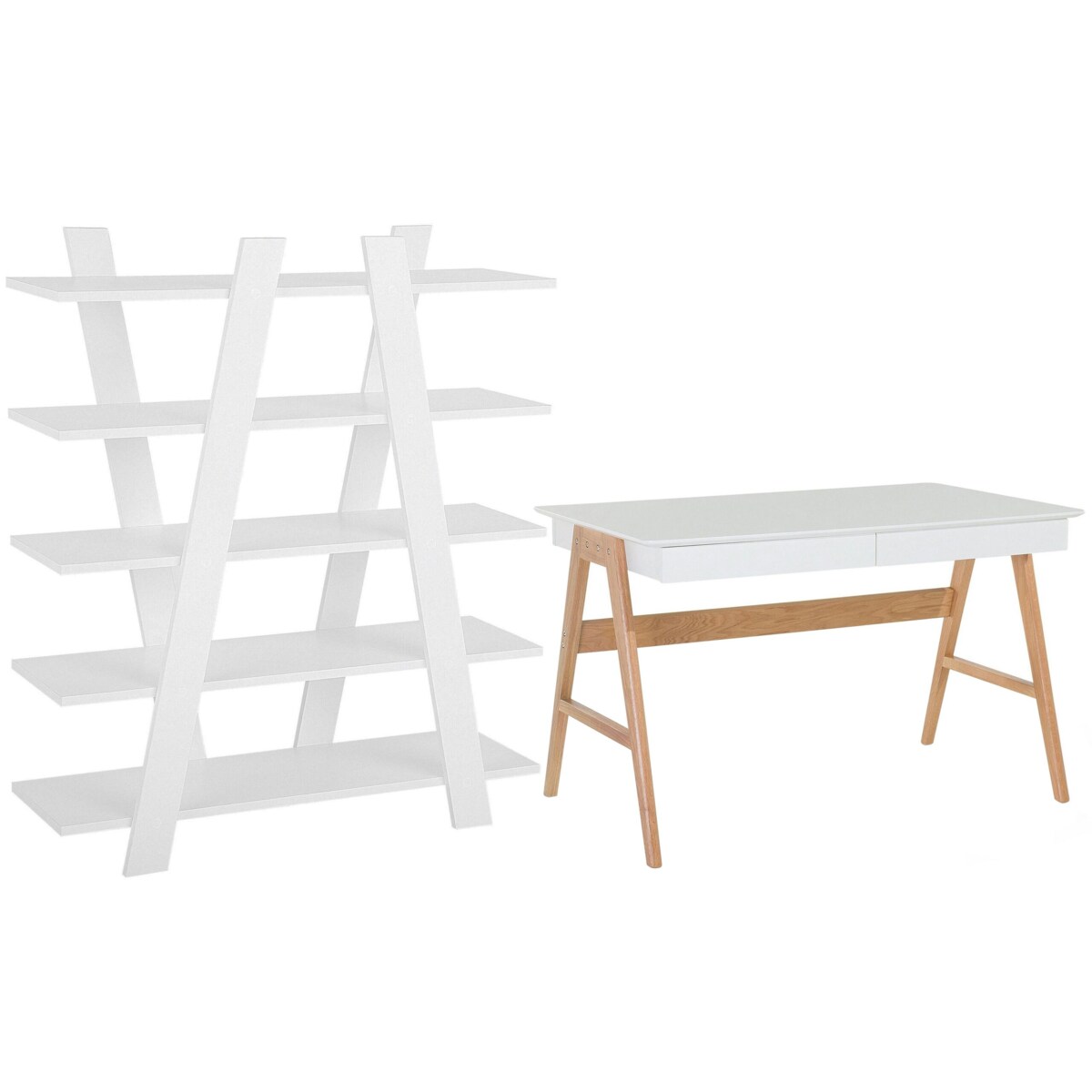 Zestaw mebli biurowych jasne drewno z białym ESCALANTE/SHESLAY