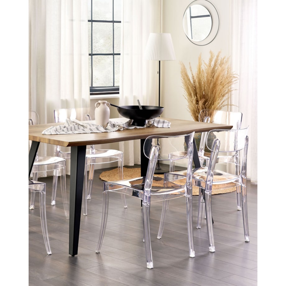 Zestaw 2 krzeseł do jadalni przezroczysty COVINGTON