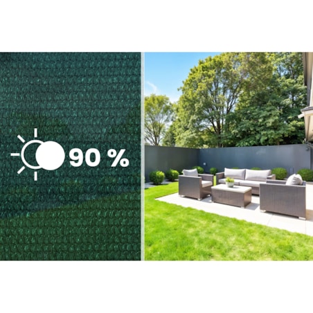Siatka cieniująca Plonos 1,2x50m maskująca mata na płot ogrodzenie osłona zielona 90% + UV