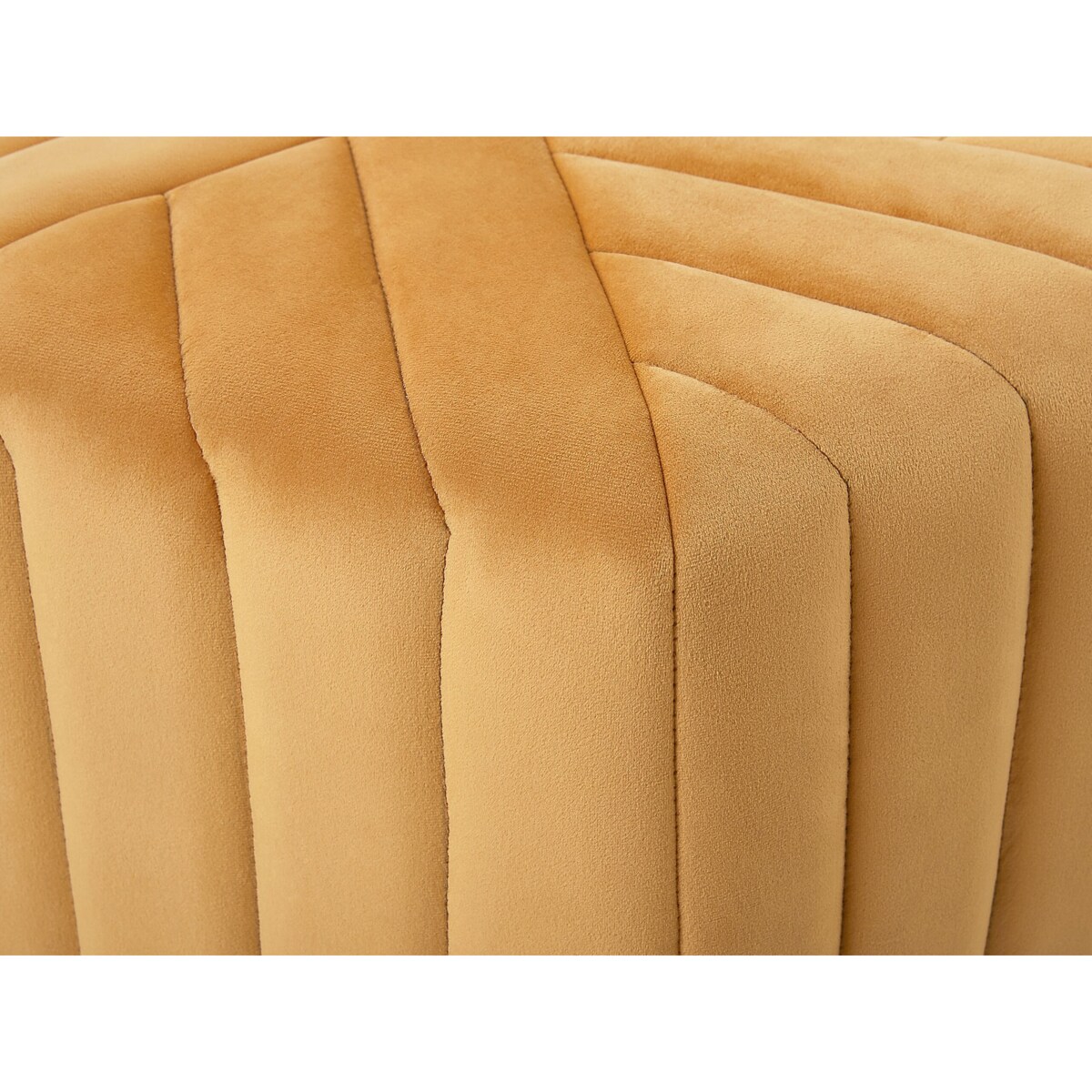 Puf welurowy 29 x 53 x 48 cm żółty MURIETTA