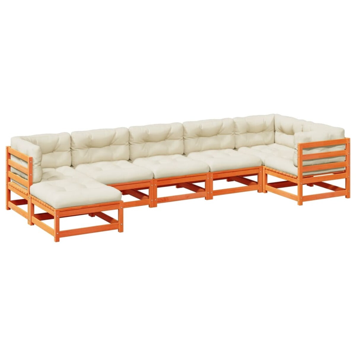 vidaXL 7-cz zestaw wypoczynkowy do ogrodu, z poduszkami, woskowy brąz