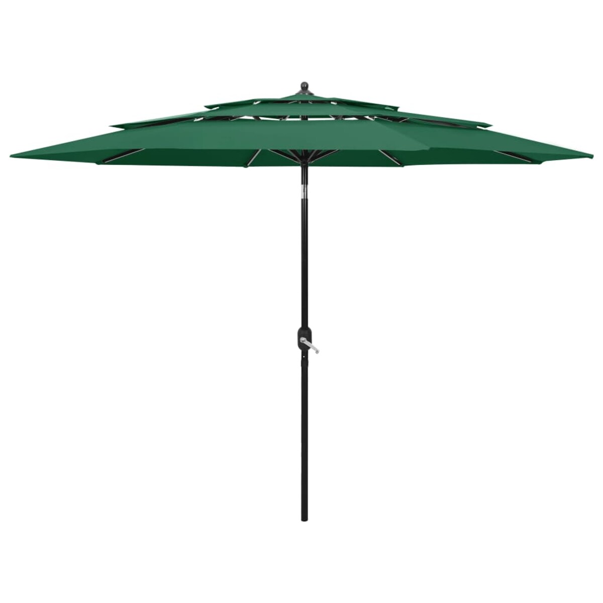 vidaXL 3-poziomowy parasol na aluminiowym słupku, zielony, 3 m
