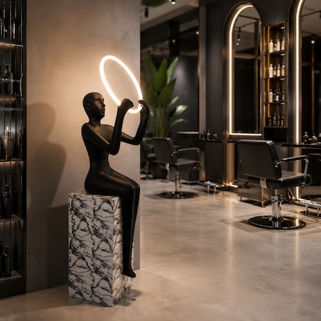 Lampa podłogowa LED – rzeźba kobiety – designerska lampa human do salonu – OLIA