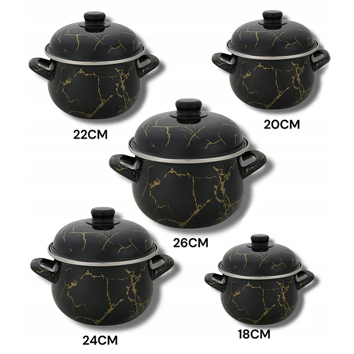 Zestaw 10-Częściowy Emaliowanych Garnków Do Gotowania Na Gaz I Indukcję