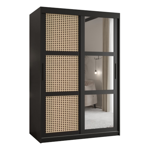 Szafa przesuwna Garderoba PLECIONKA WIEDEŃSKA 2 120 czarny