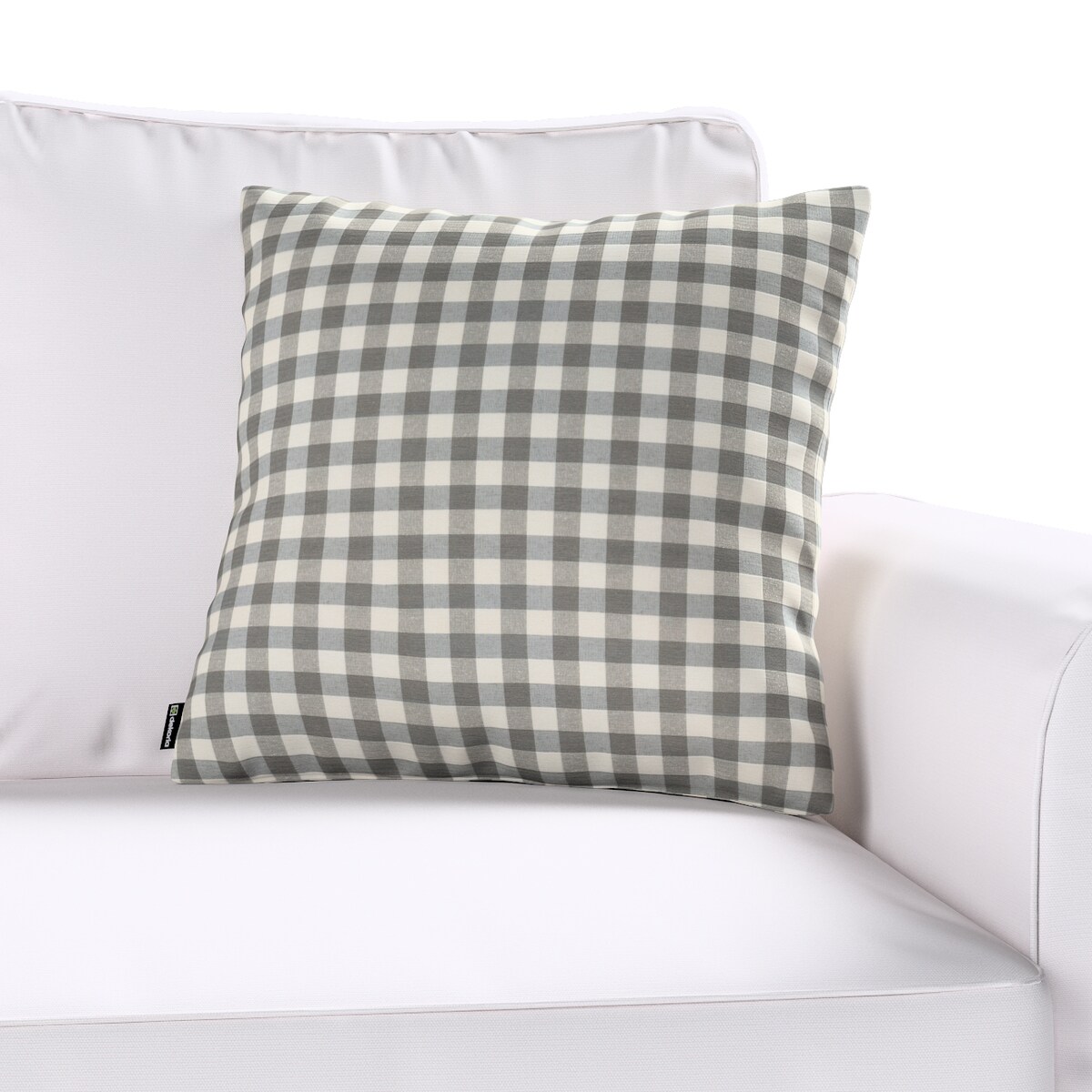 Poszewka Kinga na poduszkę 43x43 szaro-biała kratka (1,5x1,5cm)