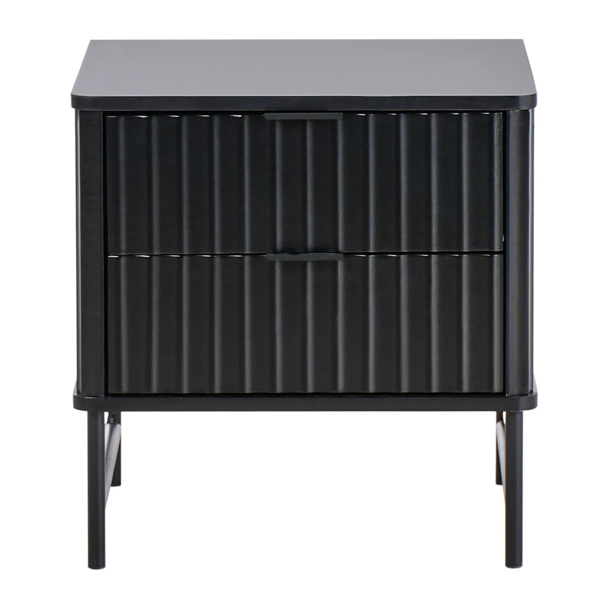 Szafka nocna 2 szuflady GLASTONBURY Czarny