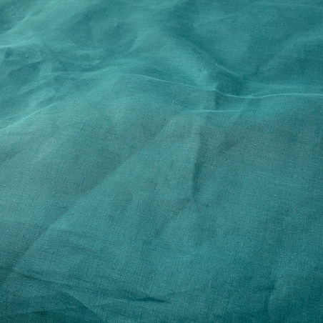 Komplet pościeli lnianej Linen 160x200cm emerald green, 160 x 200 cm/ 2 x 80 x 70 cm