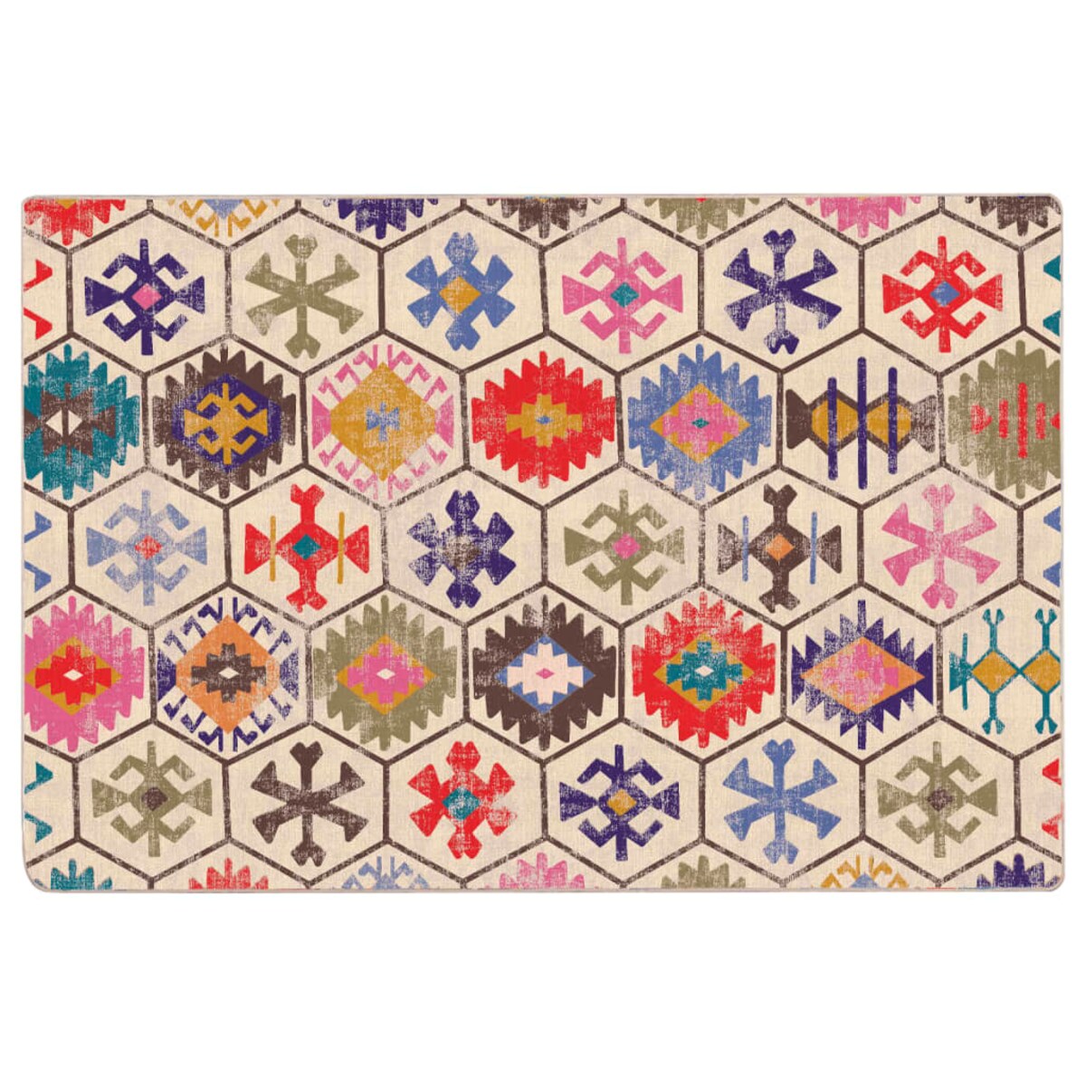 vidaXL Dywan z możliwością prania, kolorowy, 120x180cm, antypoślizgowy