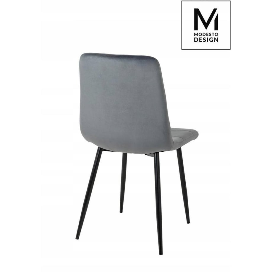 Krzesło do salonu CARLO J-06.GREY pikowane obicie szare