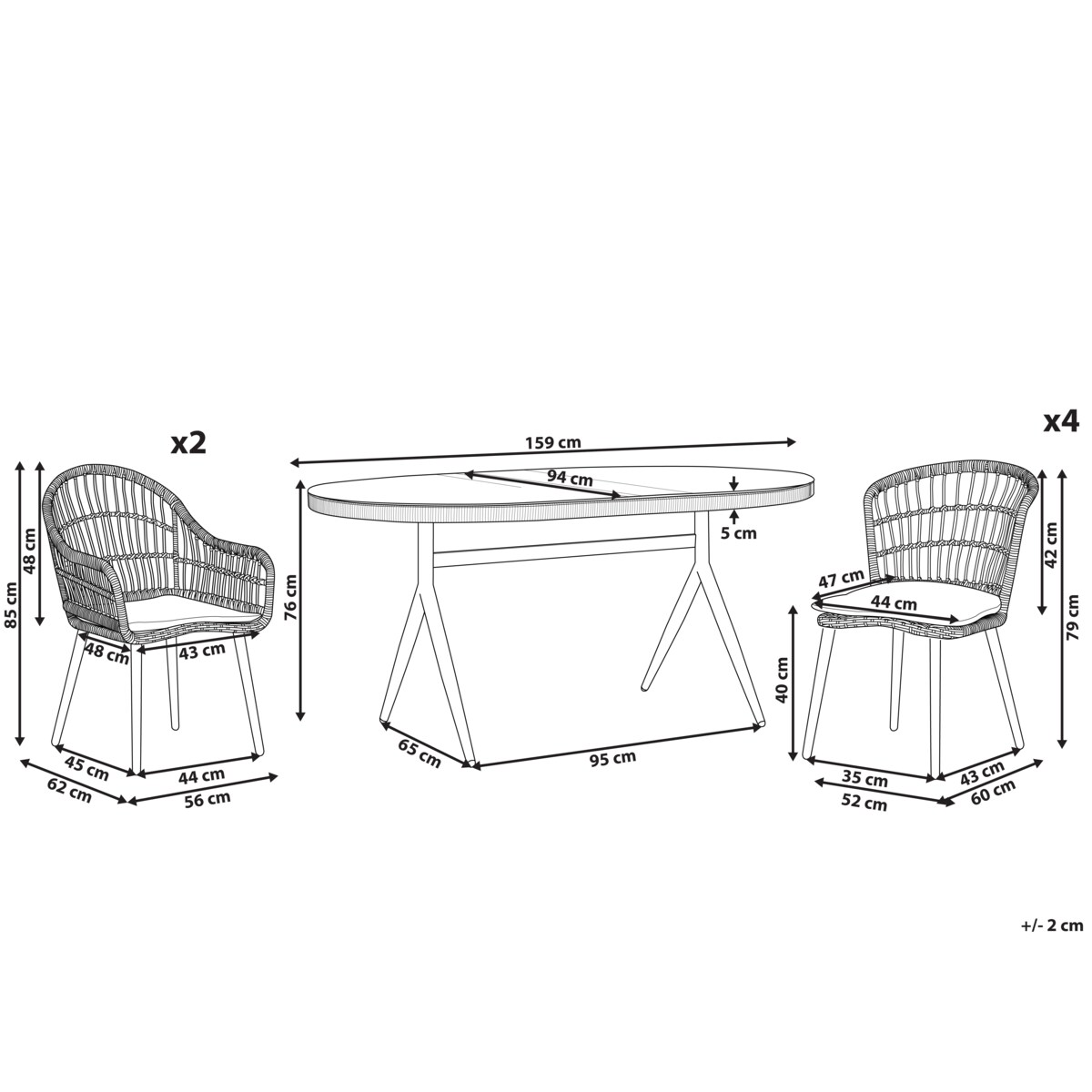 Zestaw ogrodowy dla 6 osób ALIANO z poduszkami Technorattan Pastelowy róż