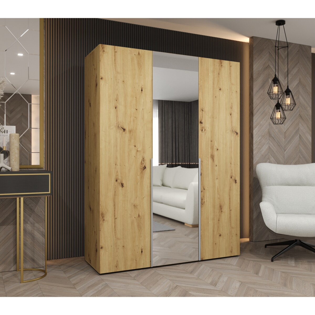 Szafa uchylna otwierana ALICANTE 2 150 wys. 202 cm Artisan + u. Czarny