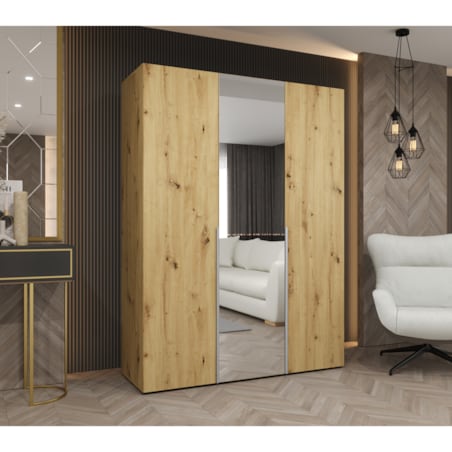 Szafa uchylna otwierana ALICANTE 2 150 wys. 202 cm Artisan + u. Czarny